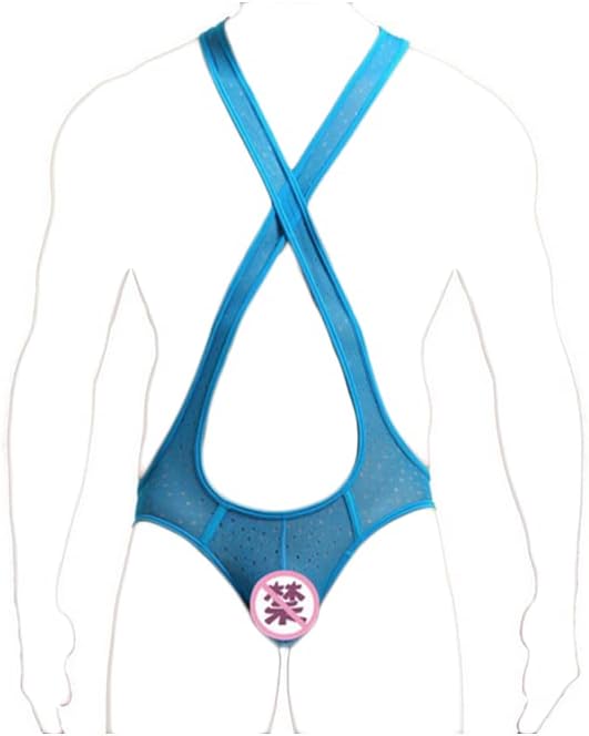 Gay Men's Sexy Jockstrap Bodysuit Wrestling Singlet Mesh Thong Bodysuit