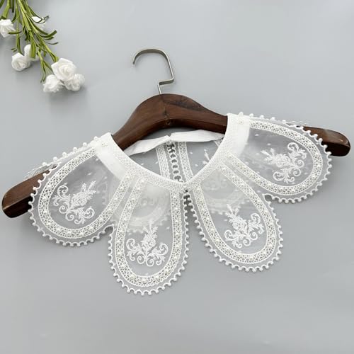 Sweet Embroidery Petals Decorative False Collar Capelet For Women Elegant Pearls Beaded Shawl Wrap For Wedding Dresses4