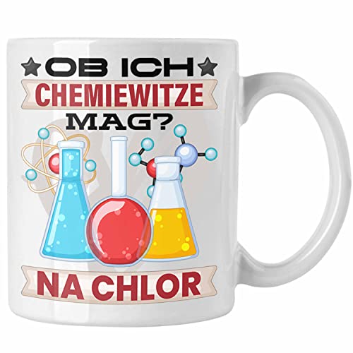 Trendation - Chemie Tasse Geschenk Chemiker Na Chlor Geschenkidee Chemie-Student (Weiß)