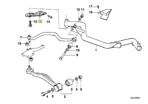 Soporte de silentblock 31121131640 para barra estabilizadora delantera de BMW E34 E32 E31 3
