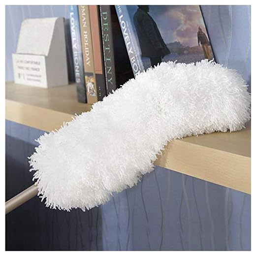 Microfiber Feather Duster with Extension Pole, Flexible Bendable Removable Washable Head for Ceiling Blinds Furniture Cars Keyboard, Strong Electrostatic Adsorption Dusters for Home Cleaning, White