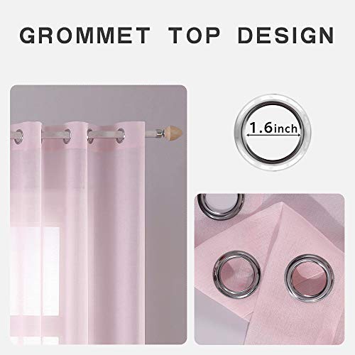 MIULEE doorschijnende raamgordijnen met 2 panelen, elegante voile raampanelen, gordijnen, raamaankleding voor slaapkamer… - Afbeelding 7