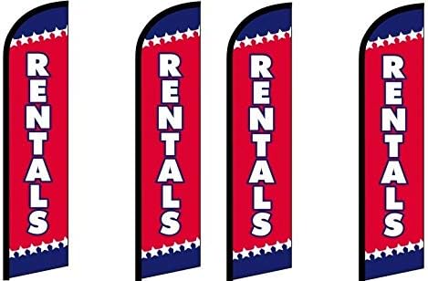 Rentals Flag pack of 4 (Mount and Poles are Not Included)