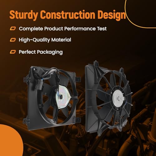 Image of maXpeedingrods Radiator Cooling Fan Assembly Set for Honda Civic with Blade Motor and Shroud RH LH 2006-2011, HO3117100 19015RNAA01 19020RCJA01 38615RNAA01
