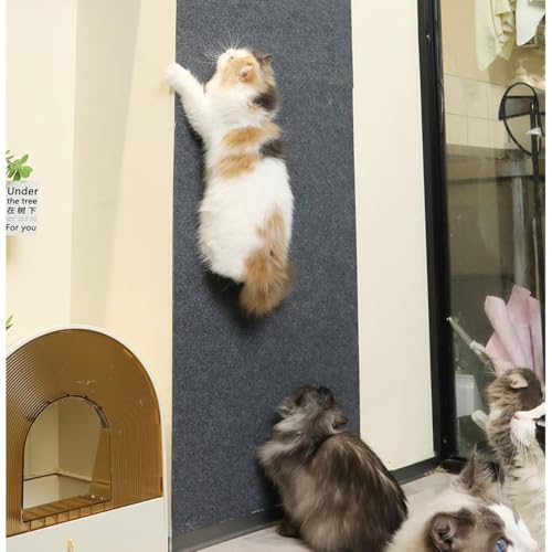 Tapis griffoir pour chat autocollant bleu anti-griffure mur