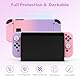 Switch Tasche, Hülle für NS Switch, innoAura 16 in 1 Switch Zubehörset mit Switch Tragetasche, Switch Schutzhülle, Switch Bildschirmschutz, Game Case & Niedlich Daumenkappen (Farbverlauf Rosa-Lila)