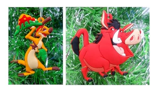 Generic Lion King Pumbaa and Timon 3" Tall Plastic Hanging Ornaments - Unique Shatterproof Design