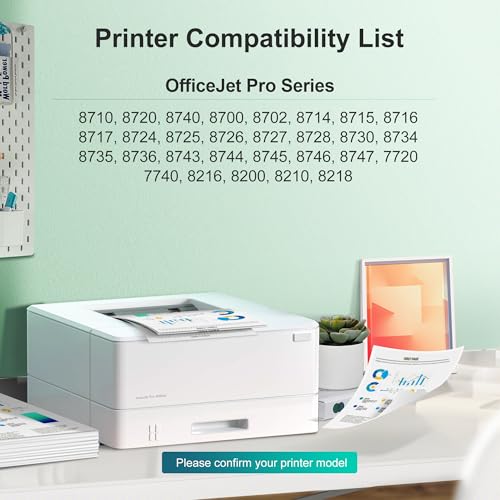 Image of 952XL Ink Cartridges (4-Pack) for HP 952XL Ink Cartridges Combo Pack High Yield Works for HP OfficeJet 8702, OfficeJet Pro 7720, 7740, 8210, 8710, 8720, 8730, 8740 Printer (Black Cyan Magenta Yellow)