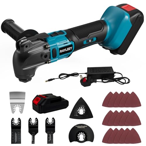 Cordless Oscillating Multi Tools with 1pcs 4000mAh Battery, Compatible with 18V LXT-Battery, 6 Speeds to 21000 OPM, 4°Angle, Quick-fit Blade with 21pcs Accessories for Cutting, Sanding, Scraping