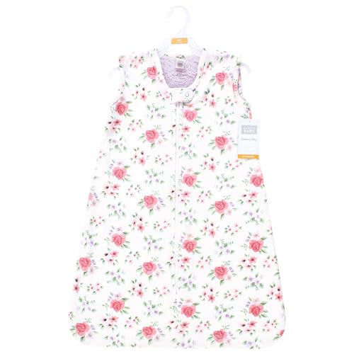Hudson Baby Infant Girl Plush Faux Fur Sleeping Bag, Wearable Blanket, Vintage Floral, 0-6 Months2