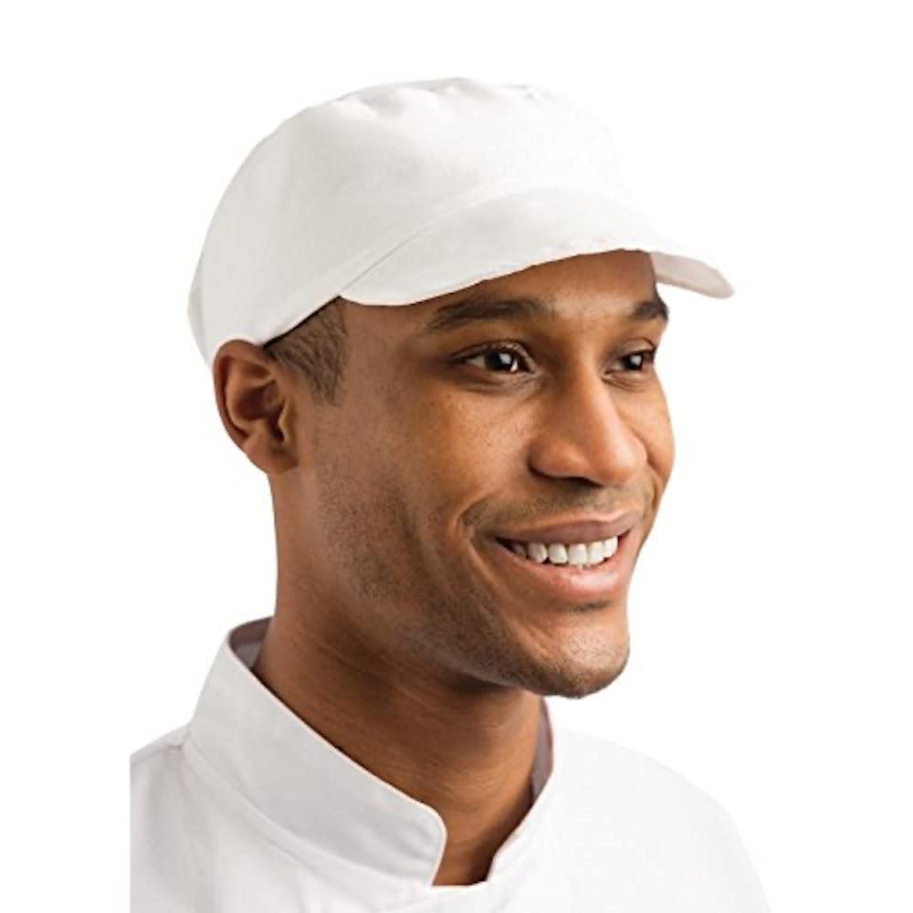 Whites Unisex Bakers Cap White - Easy to Clean, Elasticated Back Chef Hat A212