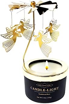Kelly's Custom Candles Angel Rotating Scented Candle, Funny Gift for Women, Soybean Wax, 3.5 Ounce, Black, Unique Aromatherapy Candle for Relaxation and Stress Relief