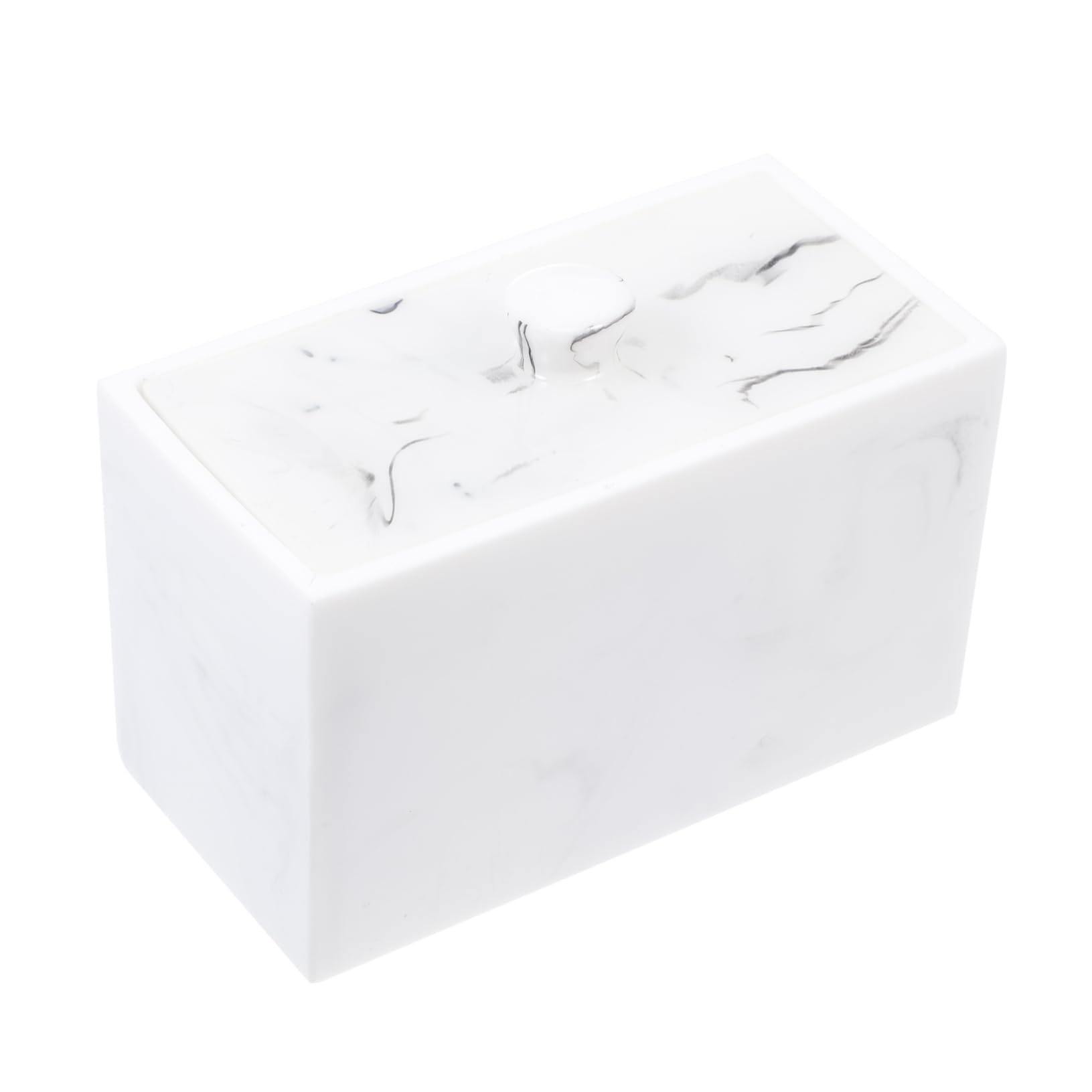 BEBEMOKO Box Toothpick Organizer Toothpick Storage Container Cotton Pad Container Beauty Sponge Holder Makeup Sponges Storage Container Make up Sponge Holder Earbud Holder Resin White