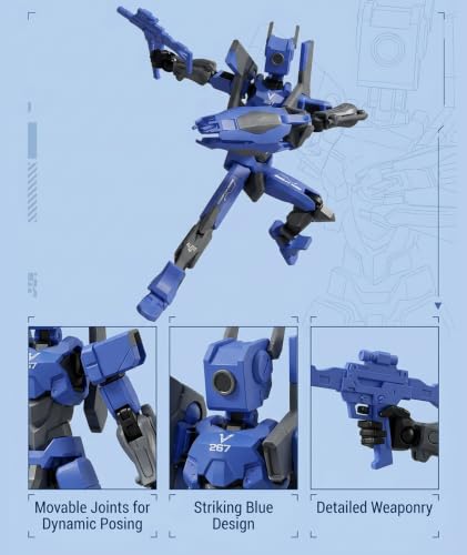 Image of Action Figure Toys, Dummy 13 Action Figure with Articulated Joints, DIY Assembly Robot for Desktop Decoration and Creative Display, Blue Collectible Figure for Office and Home