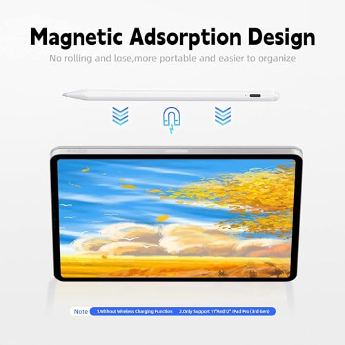 Image of JIMTAB Stylus Pen for iPad, Universal Fine Point iPad Stylus Pencil with Magnetic Adsorption Compatible with iPhone /iPad /Samsung /Android /Tablet & Other Touch Screens (1 Light Power)