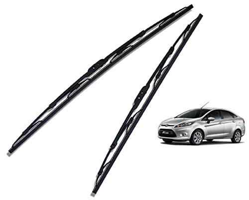 Image of Euro Care Metal Type Wiper Blade Compatibility with Fiesta New Windshield Car Wiper Blade Size D-22,P-16