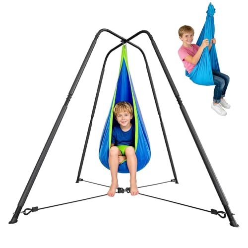 Swing Stand Frame with Anti-Collision Pod Swing and Chair X-Shaped Stand for Indoor and Outdoor Use