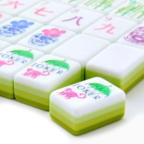 Complete American Mahjong Tile Set 4 Layer Green Mahjongolé miniatura 3
