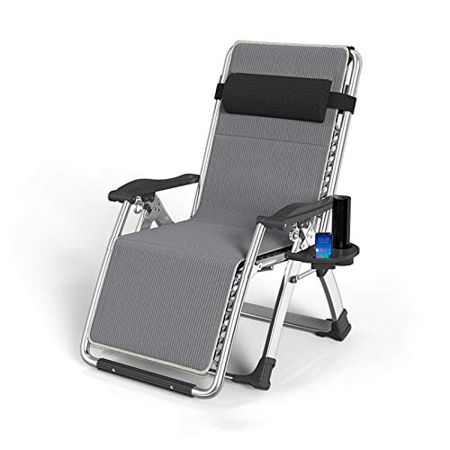 Fauteuil inclinable surdimensionné zéro gravité pliable noir avec velours et porte-gobelet