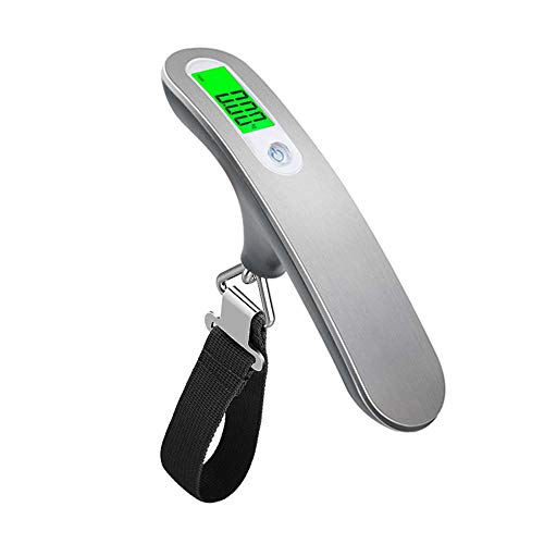 Preisvergleich Produktbild 50kg / 10g Mini Digitalgepäckwaage Elektronische Waage Steelyard Weight Balance Koffer Reisetasche Hängende Waage Küche Obstwaage 1PCS-Silber