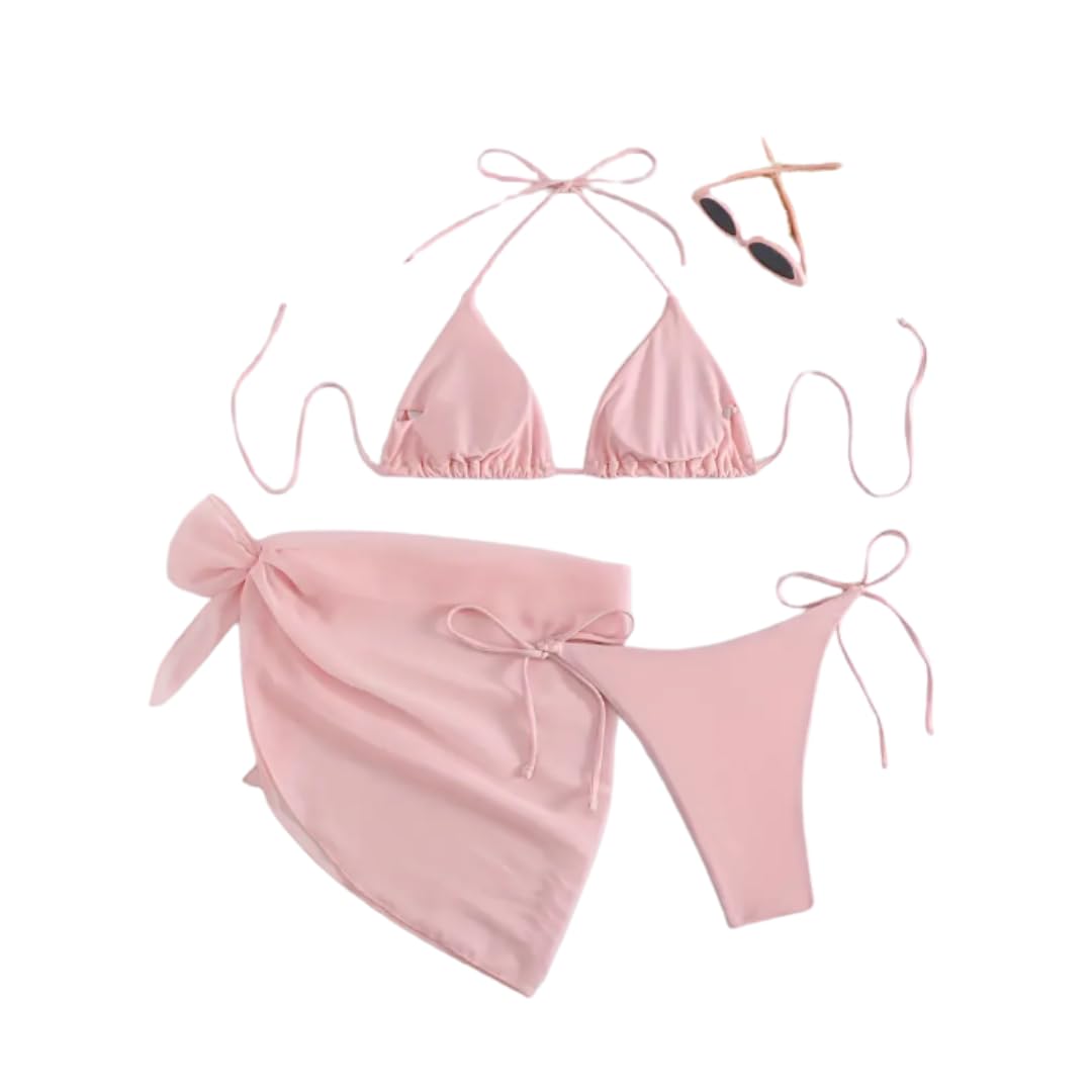 The Seventh Muse Pastel Pink Bikini Set with Sarong-picture-25