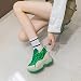 Imagen de ANUFER Mujer Plataforma Alta Zapatillas Chunky Brillante Lentejuelas Moda Tacón de Cuña Zapatillas Deportivas Verde SN070147 EU36