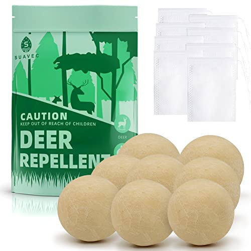 SUAVEC Deer Repellent, Rabbit Repellent, Deer Deterrent for Trees, Rabbit Repellant for Garden, Deer Repellent for Yard Powerful, Deer Repellent Outdoor for Plants, Deer Repellant for Lawn- 8 Packs