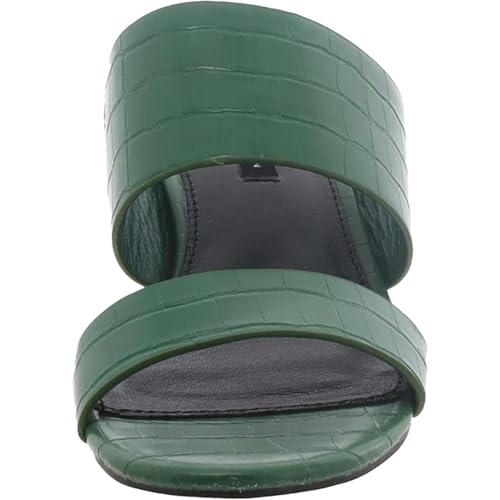 French Connection Womens Faux Leather Embossed Block Heel Green 7.5 Medium (B,M)3