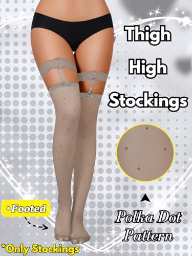 Heart Thigh High Stockings,Petite Size Sheer Mesh Garter Stocking,Sexy Knee Highs For Women Valentines Date2