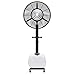 Grand Ventilateur de piédestal de 65L, Ventilateurs de pulvérisation industriels brumisant Le système de Jet Commercial d'acier Inoxydable d'humidification de Refroidissement à l'eau, 220W / 750mm