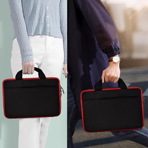 Image of Hseok Laptop Case 13.3-14 Inch Sleeve,TSA Shockproof Computer Handbag,Compatible with MacBook Neo /Pro 14 M5 /M4 /M3 /M2 /M1,All Models 13.3 inch MacBook Air /Pro,XPS 13 /14,Most 13-14 Notebooks,Red Edge