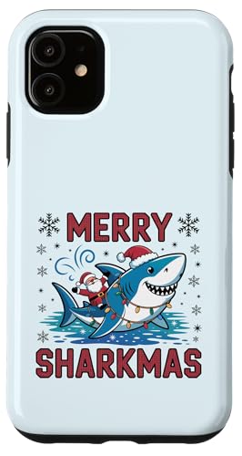 Merry Sharkmas AO[Z[^[ T^ CfBO V[N Cgt X}zP[X iPhone 11 p