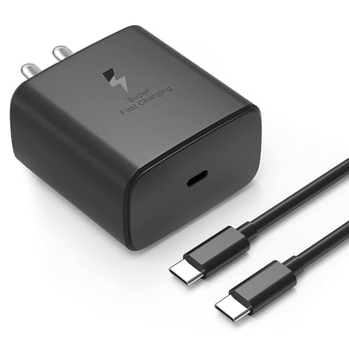 Image of Samsung 45W C-Type Super-Fast Charger Adapter for Samsung Galaxy S25 /S25 Plus /S25 Ultra /S24 /23 /22 /21 (Ultra /Plus /FE) A56 /Note 20 /S10 5G /9 /8 /M16 (S /A /F /M Series) USB C PD 3.0 Charge Adapter