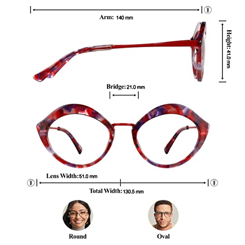 Zenni Blue Light Blocking Reading Glasses For Women Stylish Ruby Geometric Frame Light Eyewear +2.50 Magnification #TOP1