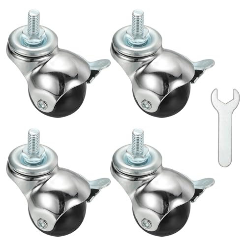 Roulettes à billes 1.5" avec frein pour stabiliser et déplacer un meuble lourd