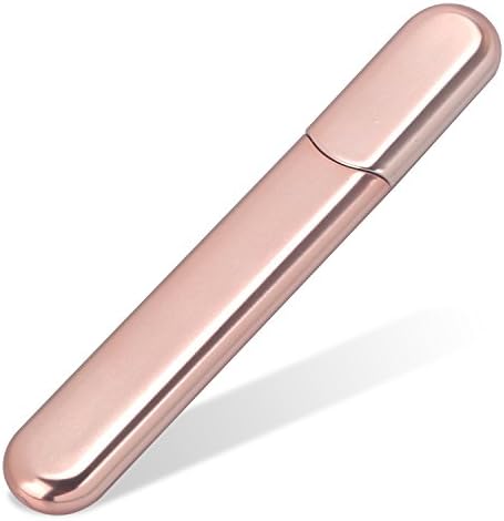 Premium Glass Nail File with Case, Crystal Diamond Salon Best Beauty Nail Buffer for Natural and Acrylic Nails Christmas Gift for Woman and Man,Apricot