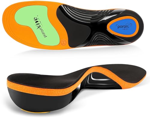 Heavy Duty Plantar Fasciitis Relief Orthotics,High Arch Support Insoles for Women Men, Flat Feet Orthotic Insert,240+lbs Work Boot Shock Absorbing Shoe Insole for Standing All Day,L