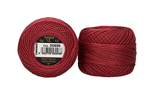 Anchor 4596012-00896 Embroidery Thread, 100% Cotton, 896, Thickness 12, 56 m, 9 g, Stärke 12, 56m