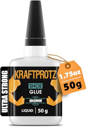 Shoe Glue Liquid – 1.76 oz (50g) Extra Strong Super Glue for Shoes, Soles, Rubber & Leather – Waterproof, Heat-Resistant & Ultra-Fast Drying – KRAFTPROTZ Precision Adhesive for Footwear Repair