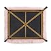 HomePop Faux Fur Square Stool with Metal Legs, Pink