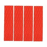 4 Pack Surfboard Traction Pads EVA Deck Grip for Longboard, Kayak, Skateboard, Red
