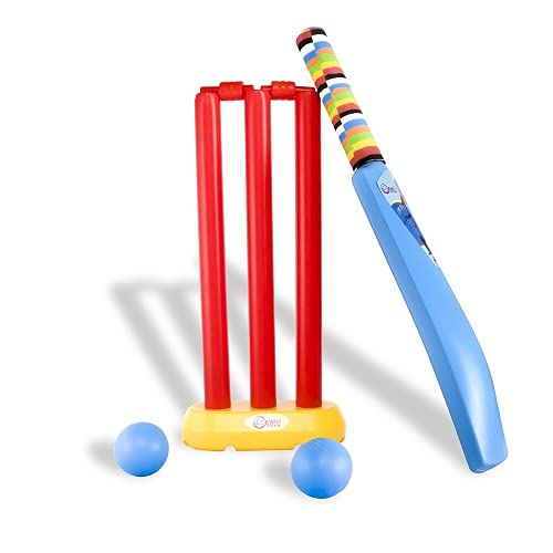 NAVRANGI_ Cricket Kit Set of 3 Stumps with Bail, 1 Bat and 1 Ball Combo Set for Kids (Blue) (B09B2DBQGF) Amazon Price History, Amazon Price Tracker