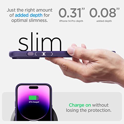 Spigen Mag Armor (MagFit) compatible with Magsafe designed for iPhone 14 Pro case cover (2022) - Deep Purple