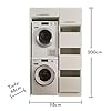 Stella Trading LAUNDREEZY Armoire de Superposition pour Lave-Linge et Sèche-Linge - Blanc - Pratique et Rehaussée - 117,5 x 200 x 67,5 cm (L/H/P)