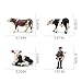 LC JoyCre Realistic Cows Toys for Kids 4pcs Simmental Cow Holstein Calf Lying Calf Cake Topper Farm Animal Set Deco Collection School Gift for Toddlers