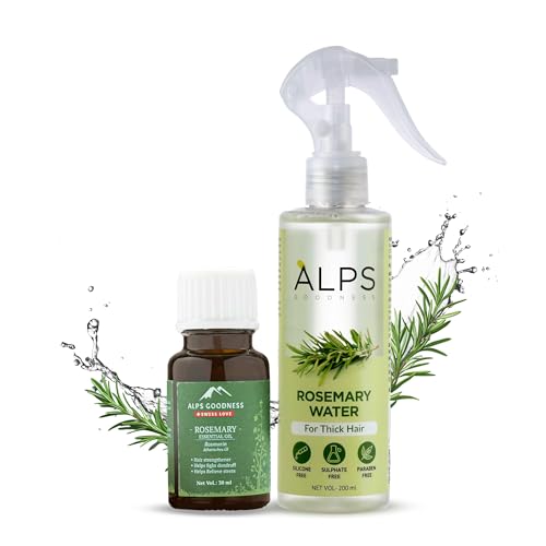 Alps Goodness Rosemary Haircare Power Duo with Rosemary Water (200ml) & Rosemary Essential Oil (10ml) | Hair Growth Expert | Strengthening & Nourishing | Thick-Strong Hair | Viral Rosemary Water
