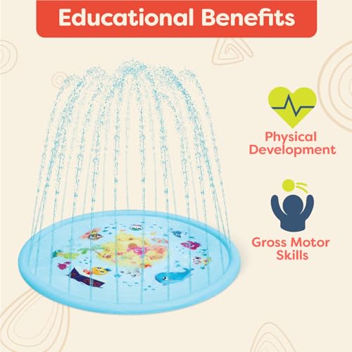 image for B. toys – Summer Splash Pad – Outdoor Water Sprinkler for Kids –