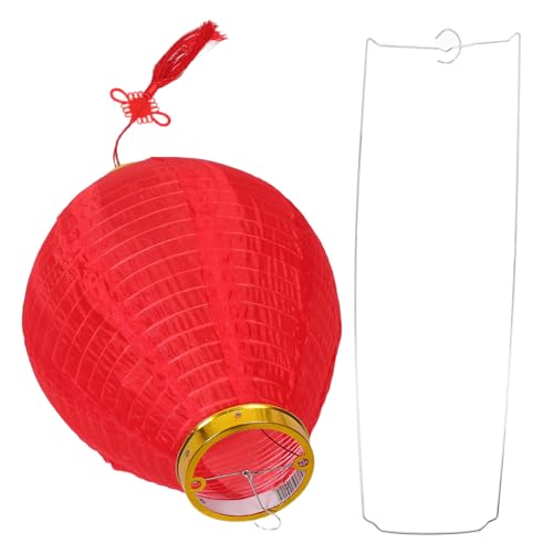 OUNONA Linternas Plegables Asiáticas Ovaladas Hoian Lámparas de Tela para Decoración Festiva Bodas Cumpleaños Navidad y Año Diseño Vietnamita y Japonés Resistentes y Portátiles para