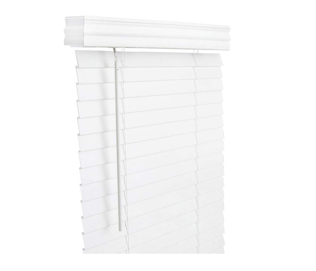 Living Accents Faux Wood 2 in. Blinds 23 in. W x 60 in. H White Cordless