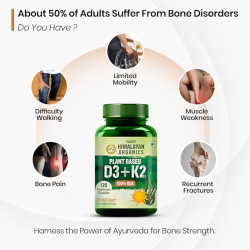 Image of Vlado's Himalayan Organics Calcium Magnesium Zinc with Vitamin D3, B12 & K2 + Plant Based Vitamin D3 (Lichen) & K2 MK7 | Bone, Joint, Muscle & Immune Support | Vegetarian Combo Pack